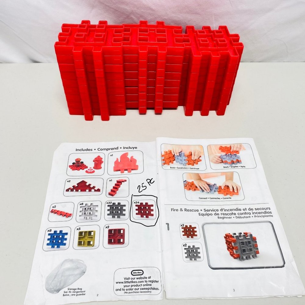Little Tikes Waffle Blocks Fire & Rescue Set Incomplete - Picture 6 of 11